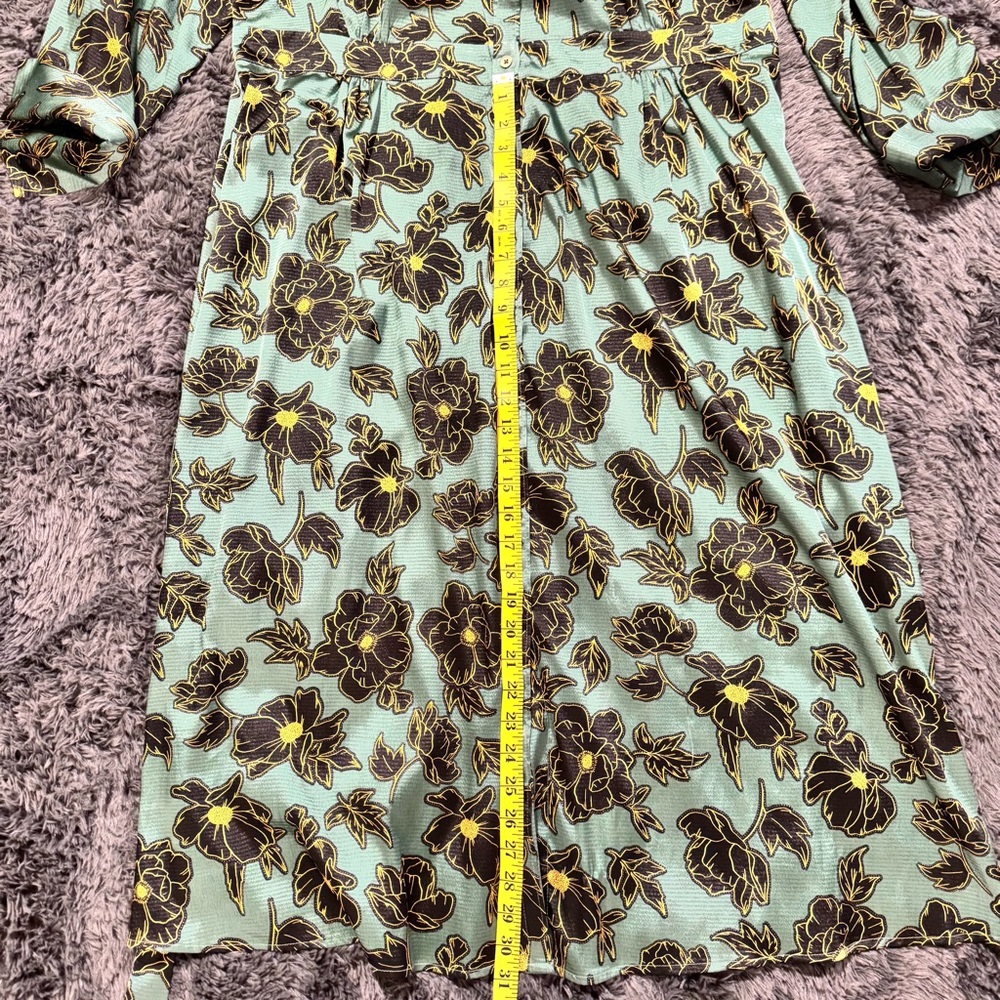 Who What Wear Green Floral Long Sleeve Dress - Picture 6 of 8